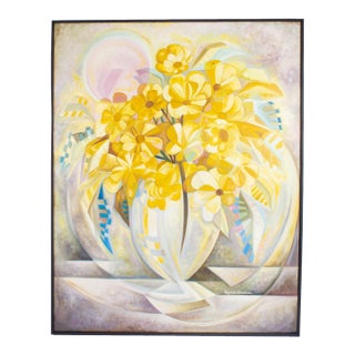 Abstract Oil on Canvas Floral Still Life Painting by Alejandro Camarena For Sale