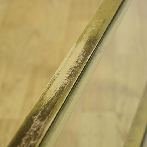 Metal Vintage Glass and Brass Coffee Table, 1970s For Sale - Image 7 of 9