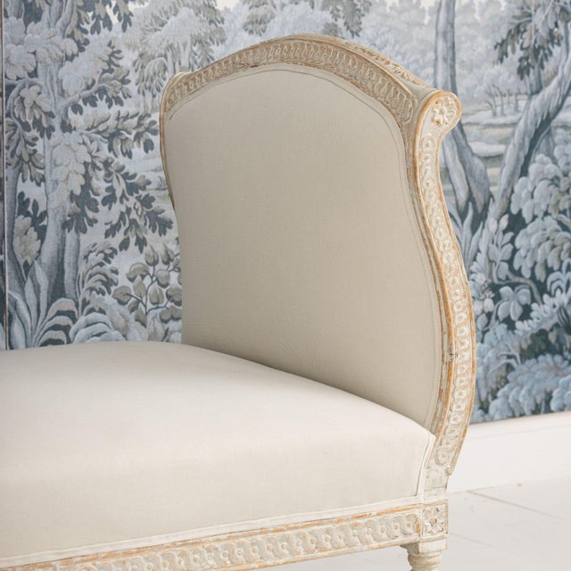 19th C. Swedish Gustavian Period Upholstered Daybed in Original Paint For Sale - Image 14 of 18