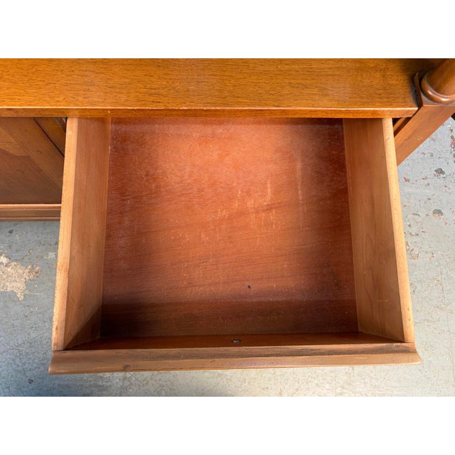 Mid 20th Century Walnut and Brass Drop Leaf Bar Cart For Sale - Image 13 of 18