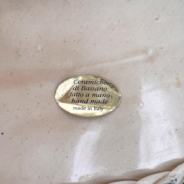 Red Italian Ceramic Bassano Majolica Trompe L’Oeil Fruit Centerpiece Basket For Sale - Image 8 of 9