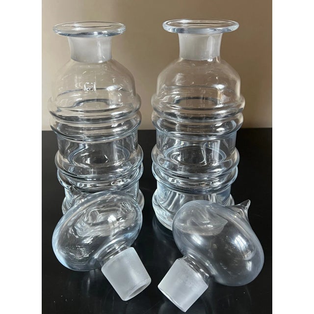 Nanny Still Designed Finnish Decanters for Riihimaen Lasi-Set of 2 For Sale - Image 12 of 12