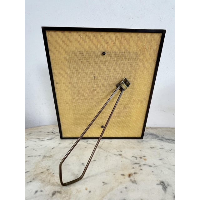 Mid-Century Modern Large Mid-Century Italian Rattan and Brass Photo Holder, 1960s For Sale - Image 3 of 17