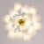 1990s Murano Glass Crystal and White Glass Petal Ceiling Lamp, 1990s For Sale - Image 5 of 12