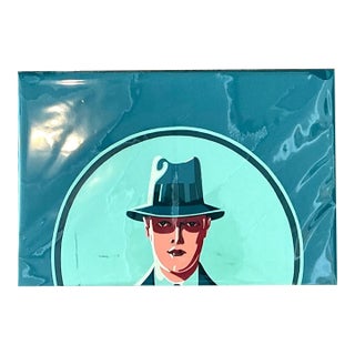 Vintage Figurative Painting of Man in Hat on Paper For Sale