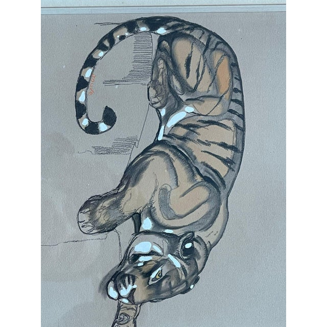 Paul Jouve, Tiger, 1920, Pencil & Paint For Sale - Image 9 of 12