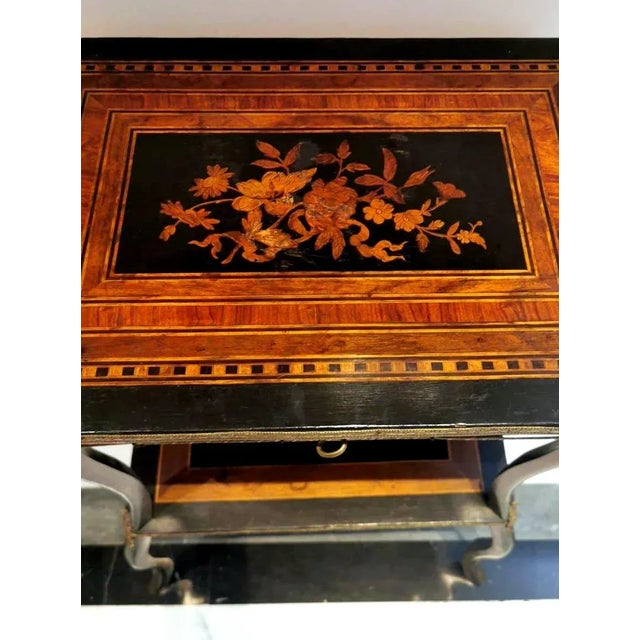 Mid 19th Century Napoleon III Style French Dressing Table With Mirror and Faux Drawer For Sale - Image 9 of 12