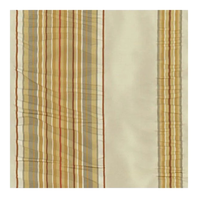 Sample - Schumacher Bizet Ruched Stripe Fabric in Fresco For Sale