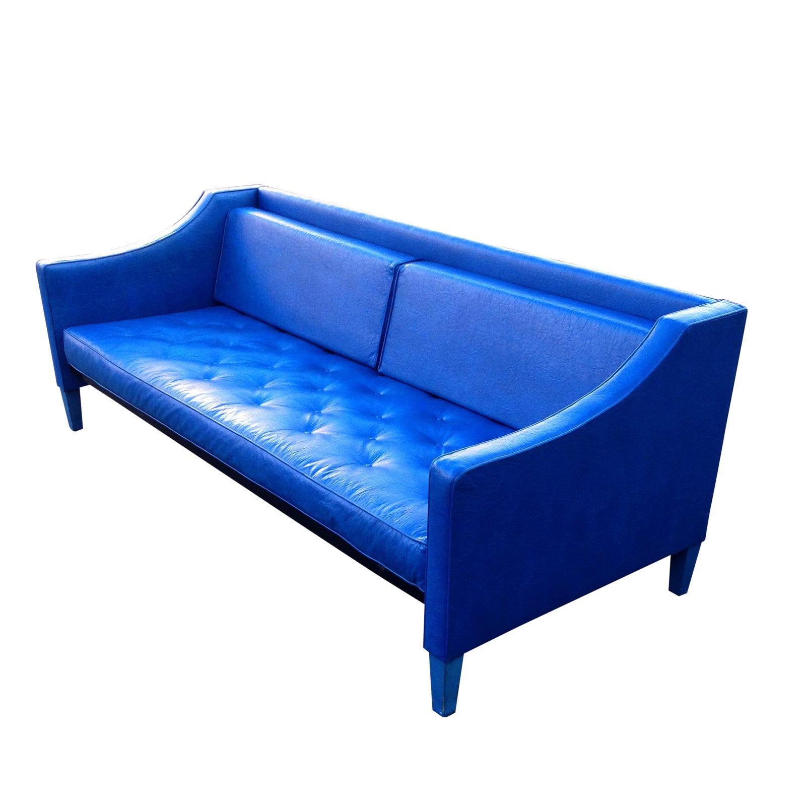 MidCentury Modern Bright Blue Sofa Chairish