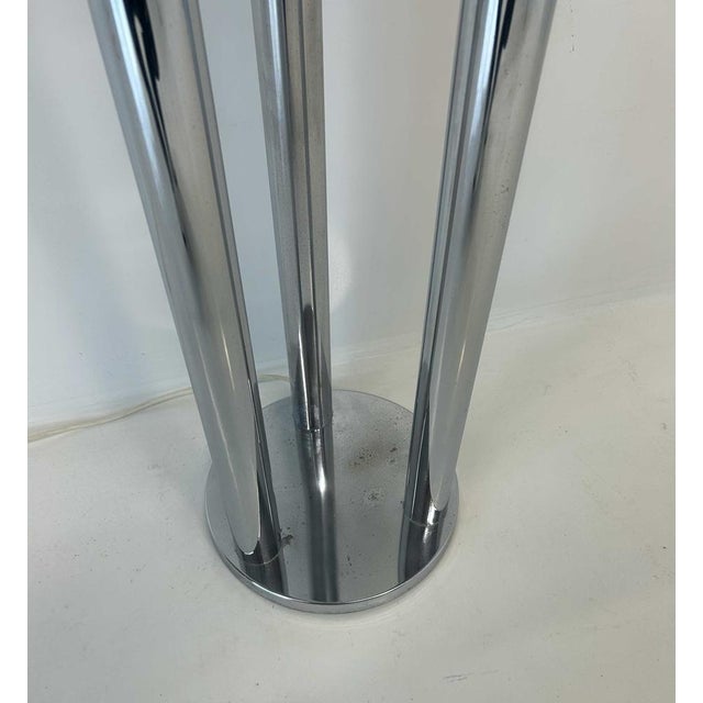 Cream Italian Chrome and Murano Glass Floor Lamp from Mazzega, 1970s For Sale - Image 8 of 13