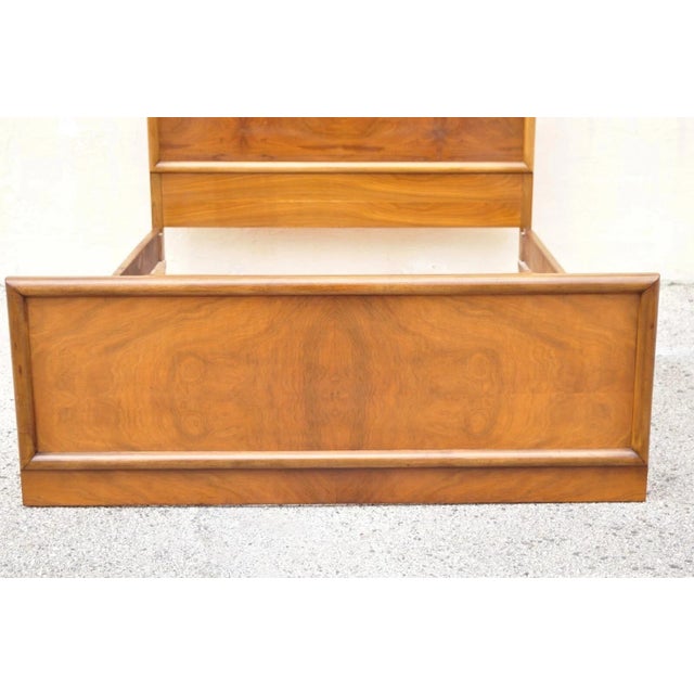Vintage Mid Century Modern Art Deco Walnut Full Size Bed Frame by Joerns Bros For Sale - Image 4 of 10