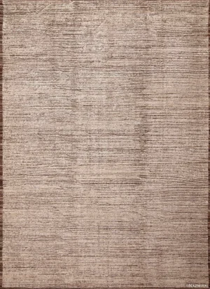 Nazmiyal Collection Contemporary Handmade Cream Brown Wool Minimalist Area Rug