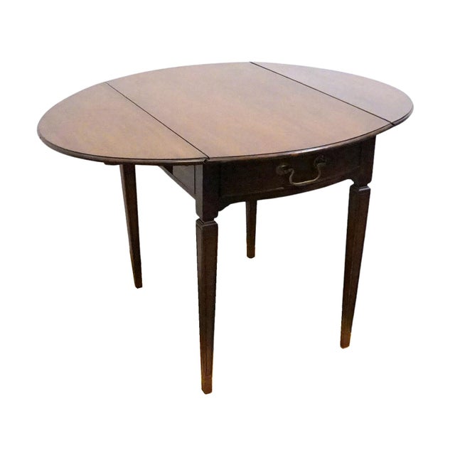 Brandt Furniture Banded Mahogany Traditional Style 36" Drop Leaf Pembroke Accent End Table 78-906 For Sale - Image 13 of 18