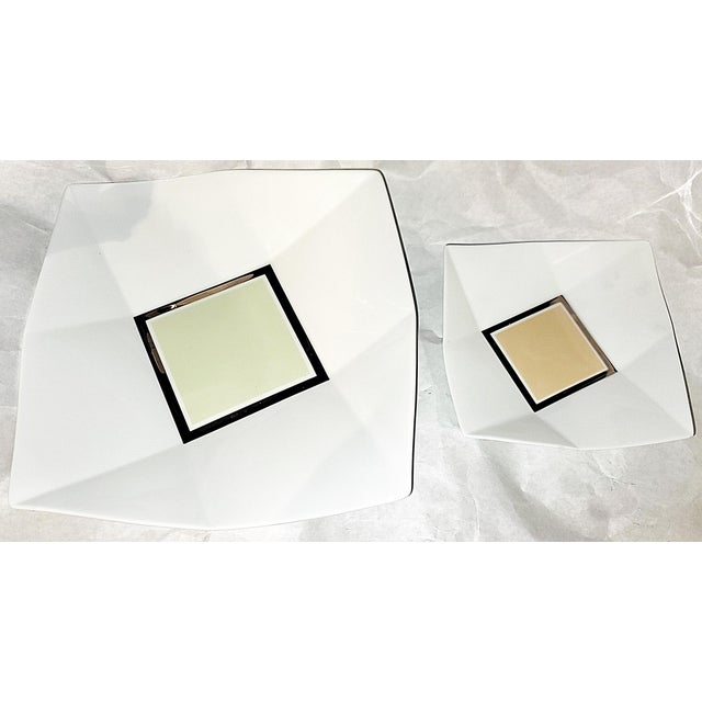 Professional dinnerware by Bernardaud in Limoges, France, a set of 2 serving plates from the Fusion collection designed...