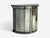 Hollywood Regency Style, Distressed Glass, Painted Wood, Mirrored Demilune Cabinet A single Hollywood Regency style...