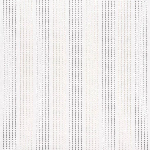 Sample - Schumacher Running Stitch Fabric in Charcoal & Sand For Sale