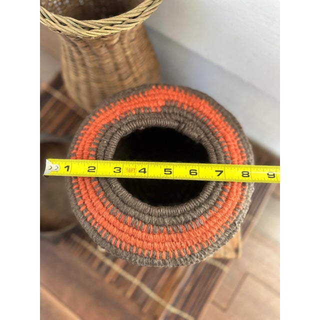 1970s Vintage Handcrafted Coiled Yarn Basket For Sale - Image 9 of 12