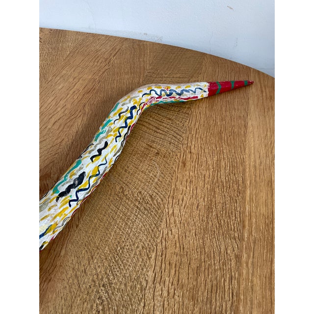 1970s Hand-Carved & Hand-Painted Wooden Folk Art Snake For Sale - Image 10 of 15