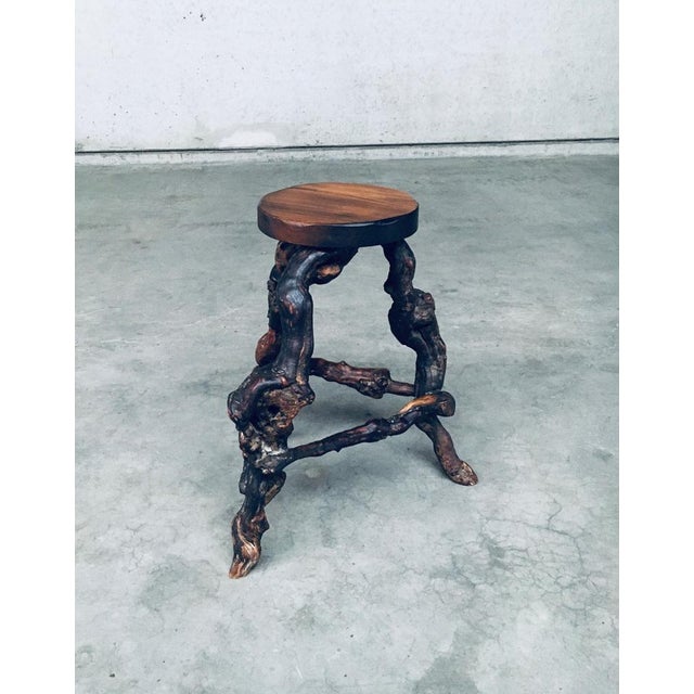 Handmade Vinewood & Oak Bar Stool, 1950s For Sale - Image 12 of 17