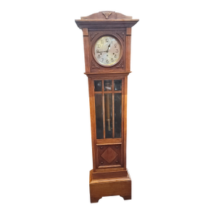 1900s Antique German Grandmother Clock Key Wind Westminster 8 Day