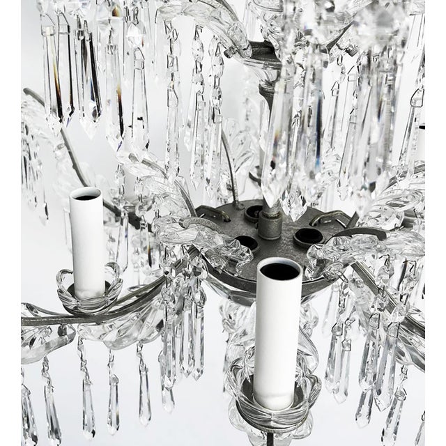 Mid 20th Century Fine Quality Six-Arm Crystal Chandelier, Schoenbeck Lighting Attributed For Sale In Miami - Image 6 of 9