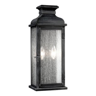 Sean Lavin by Visual Comfort Studio Pediment Medium Lantern, Dark Weathered Zinc For Sale