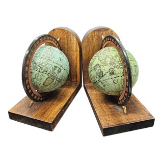 1970s Retro Globe Bookends, Set of 2 For Sale