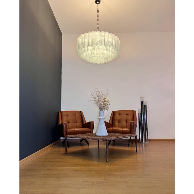 Large Murano Glass Chandelier in White Alabaster Glass Tube, 1990s For Sale - Image 14 of 18