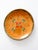 Vintage 1960s hand-painted wooden folk art bowl featuring a carved shallow form with a scalloped edge, natural wood grain,...