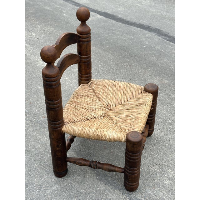 Vintage Oak and Straw Coffee Chair, 1960s For Sale - Image 6 of 18