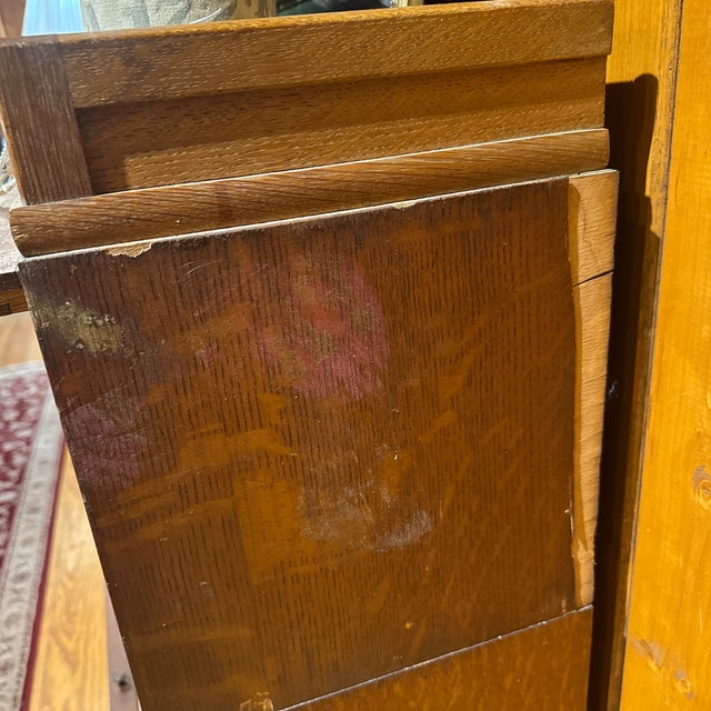Antique Arts & Crafts Style 3 Stack Oak Barristers Book Case For Sale - Image 11 of 11