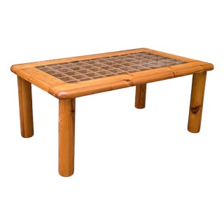 Openwork Coffee Table in Pine and Glass, France, 1980 For Sale