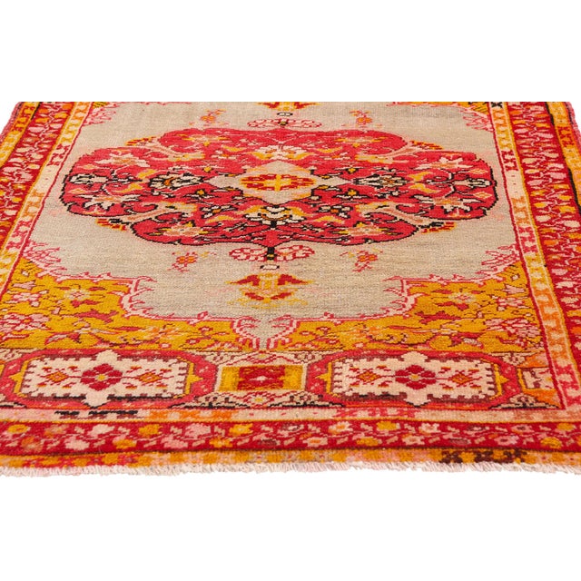 Antique Turkish Oushak Rug, 03'01 X 04'09 For Sale - Image 4 of 10