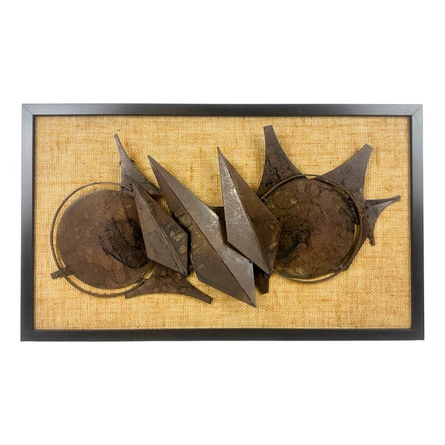 Brutalist Framed Relief attributed to Henrik Horst, 1984 For Sale