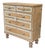 Antique English Edwardian Natural Pine Chest of Drawers With Blue French Line For Sale