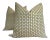 Schumacher Betwixt Chartreuse & White Down Filled Pillows- a Pair For Sale