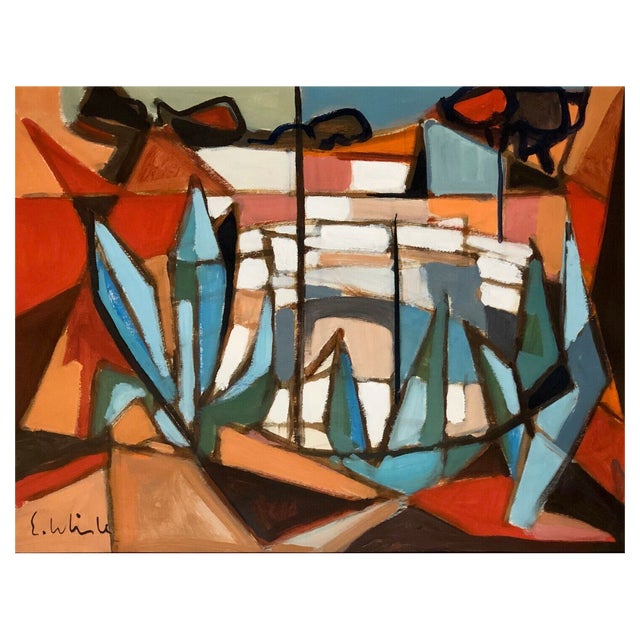 E. Whisle, Marine Composition, 1960s, Gouache on Paper, Framed For Sale