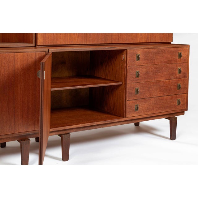 Mid-Century Danish Teak Wall Unit Bookcase by Peter Løvig Nielsen, Pair, 1960s For Sale - Image 14 of 18