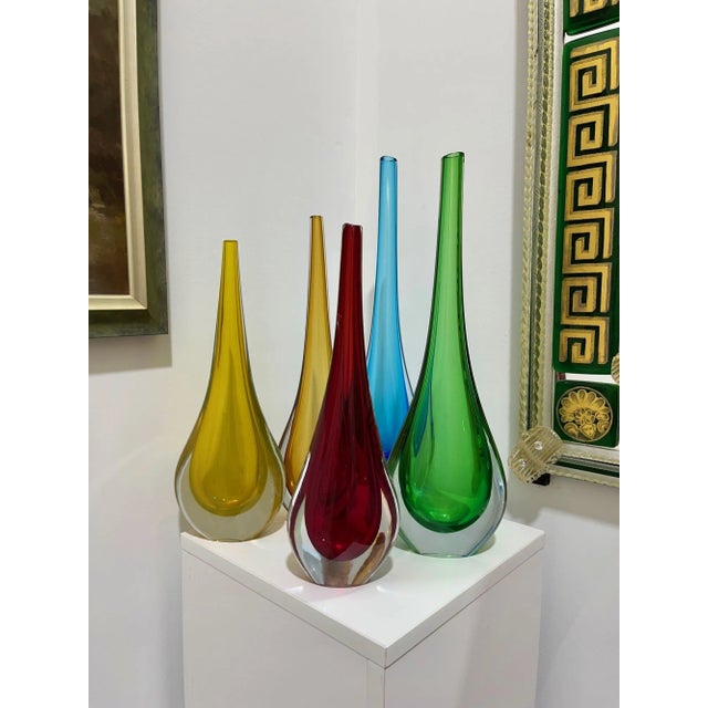 Amber Goccia Murano Glass Vase by Beltrami of Formia For Sale - Image 8 of 8