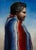 Blanket by Zack Zdrale | Oil on Artefex ACM panel Portrait of a man wrapped in a colorful blanket. For Sale