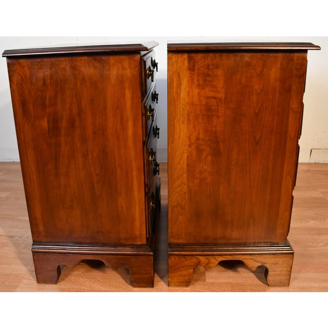 English 1960s Pair Harden English Traditional Cherry Wood Chest of Drawers / Commodes For Sale - Image 3 of 16