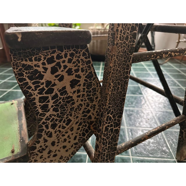 Wood MCM Art Deco Fold-Out Step Stool For Sale - Image 7 of 10
