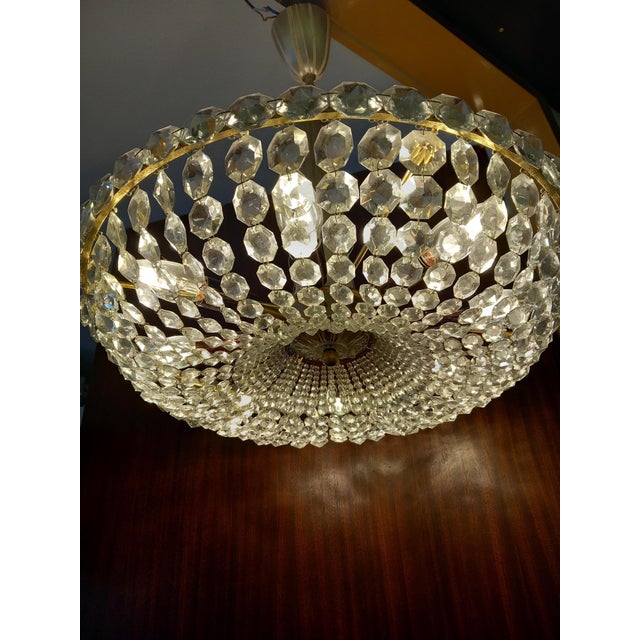 Gold Austrian Crystal Chandelier, 1960s For Sale - Image 8 of 17