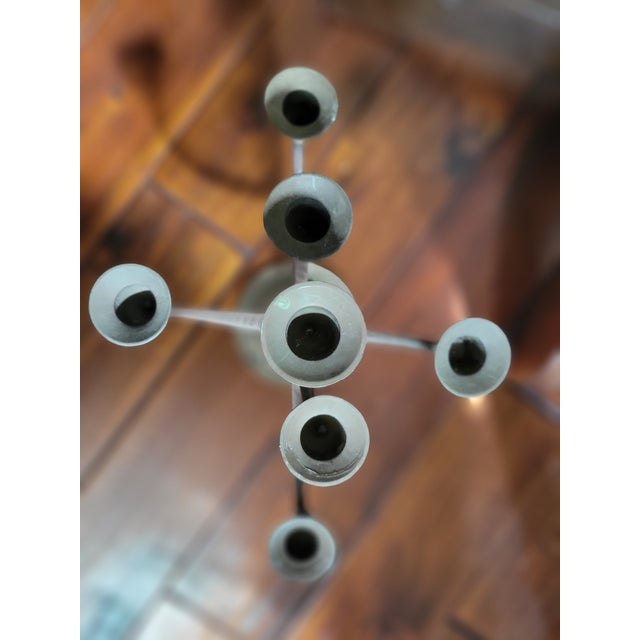 Decorative Brass Candlelabra With Six Flared Arms For Sale In Dallas - Image 6 of 11