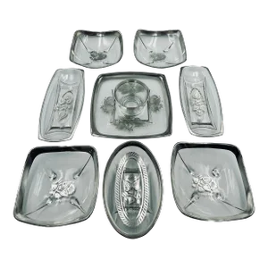 Vintage Georges Briard Sterling Overlay “Damask” Pattern Hostess Serving Set- 9 Pieces