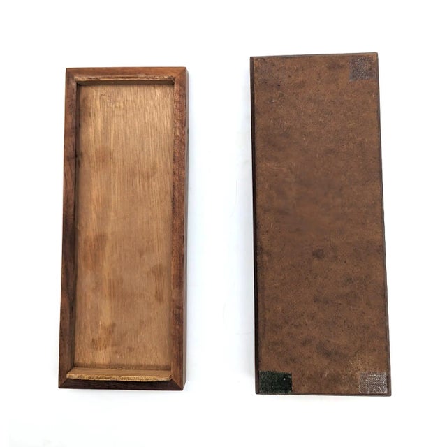 Mid 20th Century Walnut Wood Jewelry or Trinket Box With Mosaic Tile Inlay For Sale - Image 10 of 10