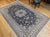Persian Vintage Nain Area Rug, Hand-Knotted Wool & Silk, Floral Pattern, 7x11, Navy & Ivory For Sale - Image 3 of 17