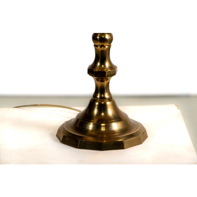 Mid century brass table lamp made in Italy with original lamp shade. European Plug (up to 250V).The wiring of this item...