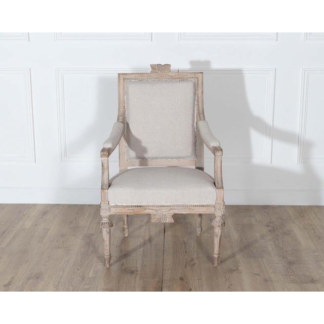 Mid 20th Century Pair of Early 20th Century Swedish Gustavian Style Carved Armchairs For Sale - Image 5 of 9
