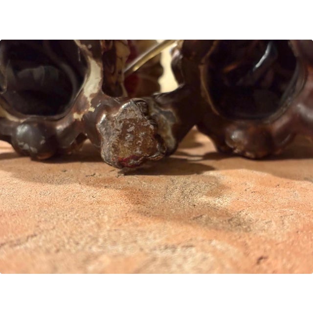 Antique Painted Cast Iron Table Lamps by Roberts Set of 2 For Sale - Image 9 of 13